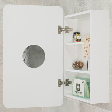 Retti Rectangular 450mm x 750mm Mirrored Shaving Cabinet, Matte White