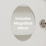 Retti Rectangular 450mm x 750mm Mirrored Shaving Cabinet, Matte White
