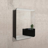 Retti Rectangular 600mm x 750mm Mirrored Shaving Cabinet, Matte Black