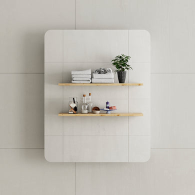 *Clearance* Retti Rectangular 600mm x 750mm Mirrored Shaving Cabinet, Matte White