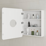 *Clearance* Retti Rectangular 600mm x 750mm Mirrored Shaving Cabinet, Matte White