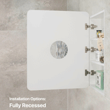 Retti Rectangular 600mm x 750mm Mirrored Shaving Cabinet, Matte White