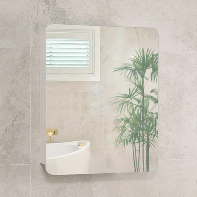 Retti Rectangular 600mm x 750mm Mirrored Shaving Cabinet, Matte White