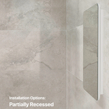 Retti Rectangular 600mm x 750mm Mirrored Shaving Cabinet, Matte White