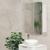 Retti Rectangular 600mm x 750mm Mirrored Shaving Cabinet, Matte White