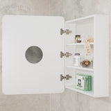 Retti Rectangular 600mm x 750mm Mirrored Shaving Cabinet, Matte White