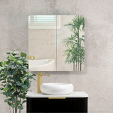 Retti Rectangular 750mm x 750mm Mirrored Shaving Cabinet, Matte Black