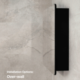 Retti Rectangular 750mm x 750mm Mirrored Shaving Cabinet, Matte Black