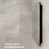 Retti Rectangular 750mm x 750mm Mirrored Shaving Cabinet, Matte Black