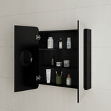 Retti Rectangular 750mm x 750mm Mirrored Shaving Cabinet, Matte Black