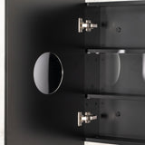 Retti Rectangular 750mm x 750mm Mirrored Shaving Cabinet, Matte Black