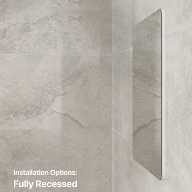Retti Rectangular 750mm x 750mm Mirrored Shaving Cabinet, Matte White