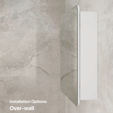 Retti Rectangular 750mm x 750mm Mirrored Shaving Cabinet, Matte White