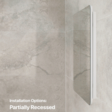 Retti Rectangular 750mm x 750mm Mirrored Shaving Cabinet, Matte White