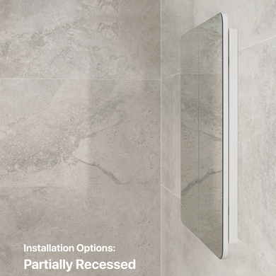 Retti Rectangular 750mm x 750mm Mirrored Shaving Cabinet, Matte White
