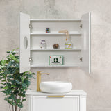 Retti Rectangular 750mm x 750mm Mirrored Shaving Cabinet, Matte White