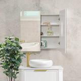 Retti Rectangular 750mm x 750mm Mirrored Shaving Cabinet, Matte White