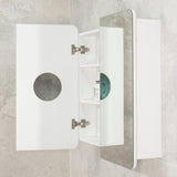 Retti Rectangular 750mm x 750mm Mirrored Shaving Cabinet, Matte White