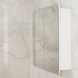 Retti Rectangular 750mm x 750mm Mirrored Shaving Cabinet, Matte White