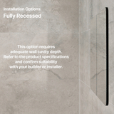 Retti Rectangular 900mm x 750mm Mirrored Shaving Cabinet, Matte Black