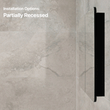 Retti Rectangular 900mm x 750mm Mirrored Shaving Cabinet, Matte Black