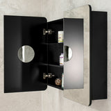 Retti Rectangular 900mm x 750mm Mirrored Shaving Cabinet, Matte Black
