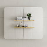 *Clearance* Retti Rectangular 900mm x 750mm Mirrored Shaving Cabinet, Matte White