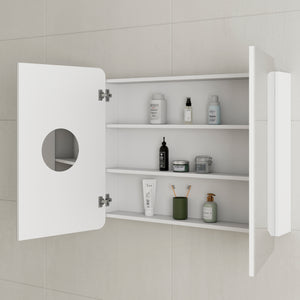 *Clearance* Retti Rectangular 900mm x 750mm Mirrored Shaving Cabinet, Matte White