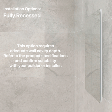 Retti Rectangular 900mm x 750mm Mirrored Shaving Cabinet, Matte White