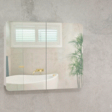 Retti Rectangular 900mm x 750mm Mirrored Shaving Cabinet, Matte White