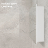 Retti Rectangular 900mm x 750mm Mirrored Shaving Cabinet, Matte White