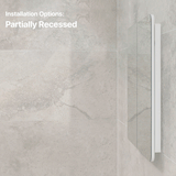 Retti Rectangular 900mm x 750mm Mirrored Shaving Cabinet, Matte White