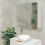 Retti Rectangular 900mm x 750mm Mirrored Shaving Cabinet, Matte White