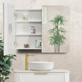 Retti Rectangular 900mm x 750mm Mirrored Shaving Cabinet, Matte White