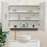 Retti Rectangular 900mm x 750mm Mirrored Shaving Cabinet, Matte White