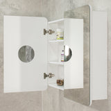 Retti Rectangular 900mm x 750mm Mirrored Shaving Cabinet, Matte White