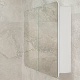 Retti Rectangular 900mm x 750mm Mirrored Shaving Cabinet, Matte White