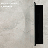 Retti Rectangular 1200mm x 750mm Mirrored Shaving Cabinet, Matte Black