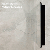 Retti Rectangular 1200mm x 750mm Mirrored Shaving Cabinet, Matte Black