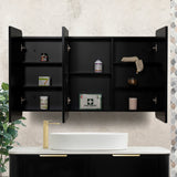 Retti Rectangular 1200mm x 750mm Mirrored Shaving Cabinet, Matte Black