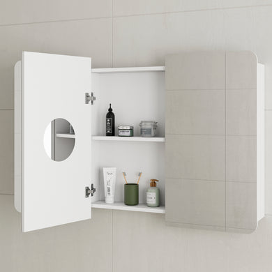 *Clearance* Retti Rectangular 1200mm x 750mm Mirrored Shaving Cabinet, Matte White