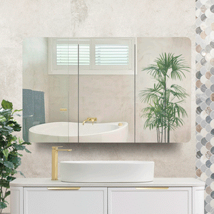 Retti Rectangular 1200mm x 750mm Mirrored Shaving Cabinet, Matte White