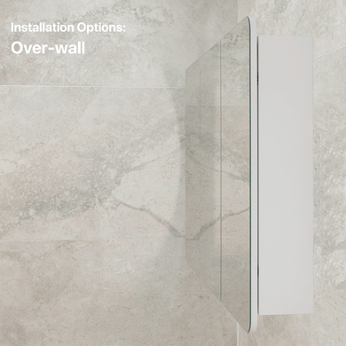 Retti Rectangular 1200mm x 750mm Mirrored Shaving Cabinet, Matte White