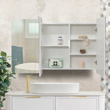 Retti Rectangular 1200mm x 750mm Mirrored Shaving Cabinet, Matte White