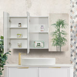 Retti Rectangular 1200mm x 750mm Mirrored Shaving Cabinet, Matte White