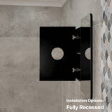 Retti Rectangular 1500mm x 750mm Mirrored Shaving Cabinet, Matte Black