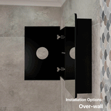 Retti Rectangular 1500mm x 750mm Mirrored Shaving Cabinet, Matte Black