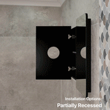 Retti Rectangular 1500mm x 750mm Mirrored Shaving Cabinet, Matte Black