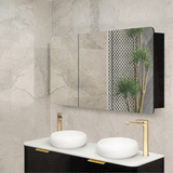 Retti Rectangular 1500mm x 750mm Mirrored Shaving Cabinet, Matte Black