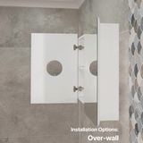 Retti Rectangular 1500mm x 750mm Mirrored Shaving Cabinet, Matte White